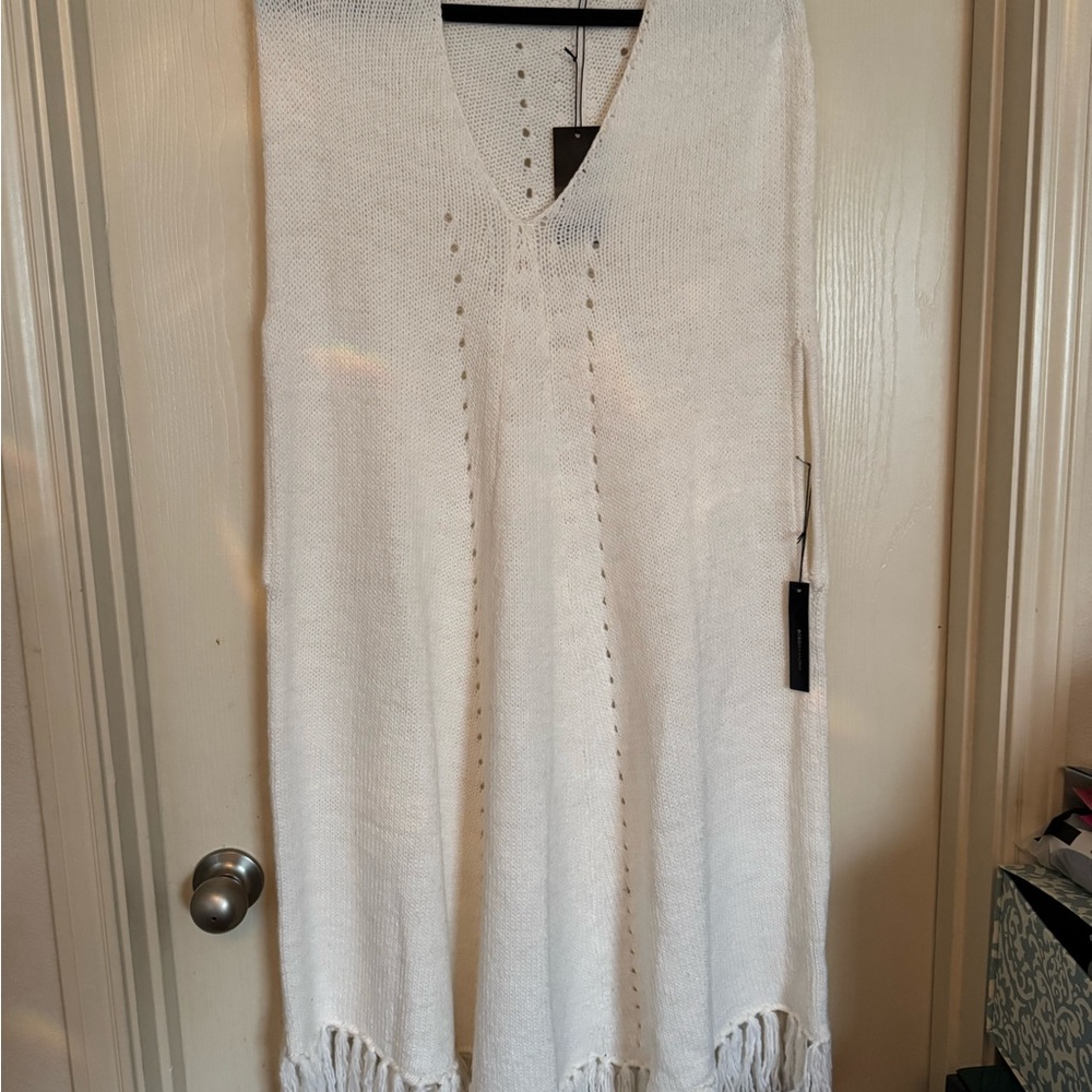 BCBGMaxAzria Cream Knit V-Neck Dress